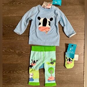 Charming Cow Print Baby Blade & Rose Outfit